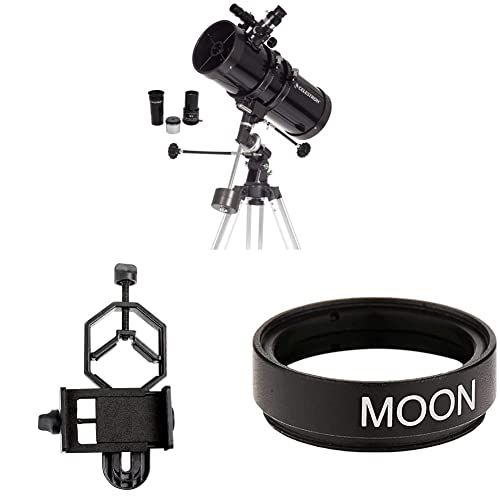 Celestron - PowerSeeker 127EQ Telescope - Manual German Equatorial Telescope for Beginners - Compact and Portable - Bonus Astronomy Software Package - 127mm Aperture