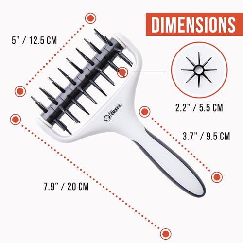 Chef Pomodoro Stainless Steel Pizza Dough Docker Roller (21 x 14.5 cm, Spike Length 7 mm) - Essential Kitchen Tool for Crackers Chef Pomodoro Stainless Steel Pizza Dough Roller