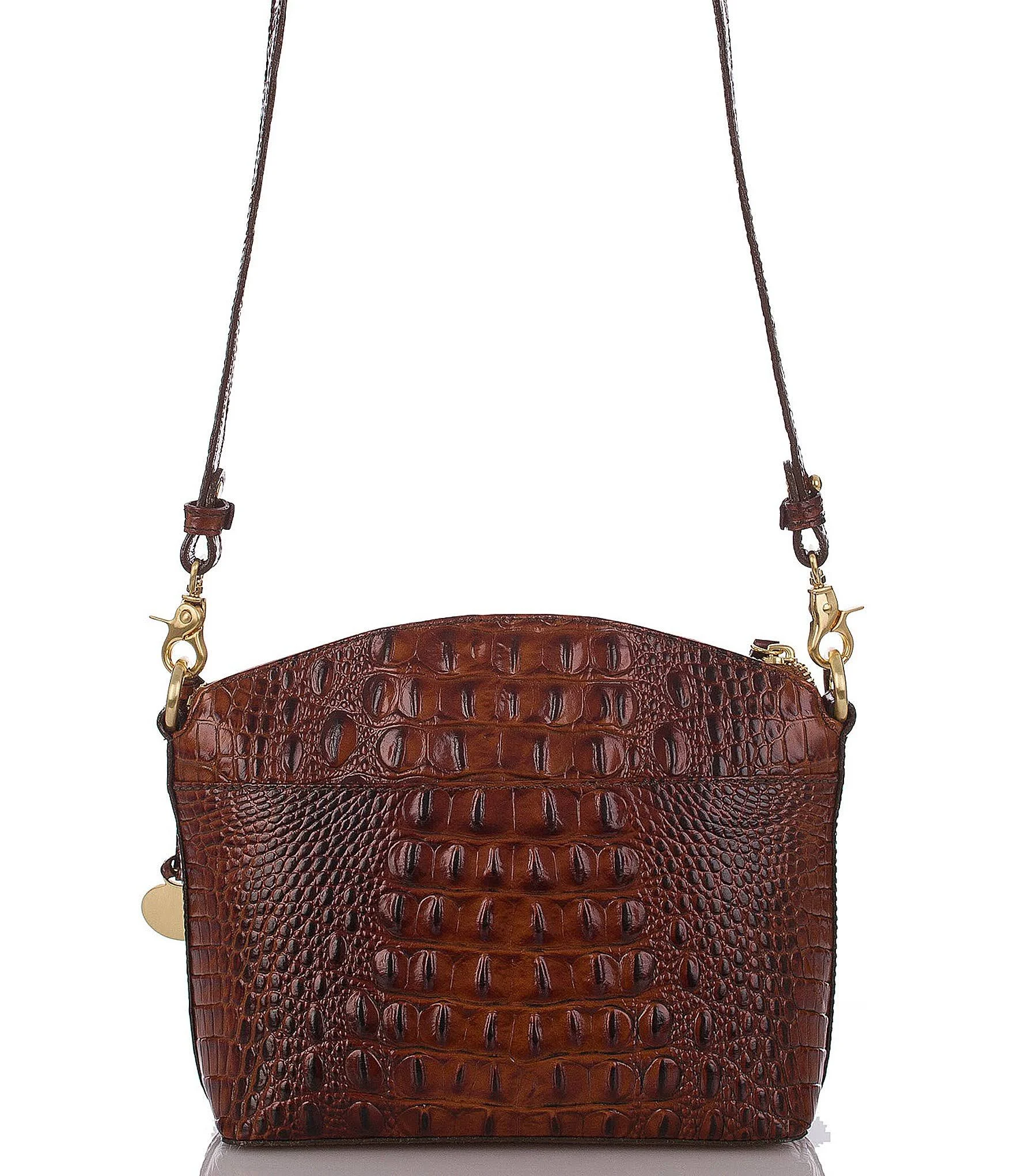 Brahmin Leather Mini Duxbury Crossbody Embossed Pecan Melbourne,brown Nwt