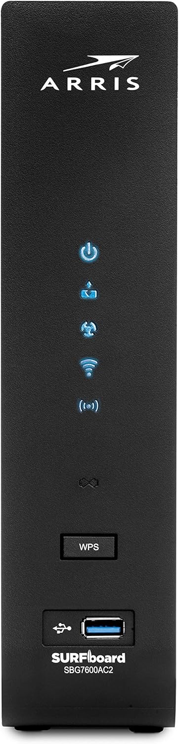 ARRIS SURFboard SBG7600AC2 DOCSIS 3.0 Cable Modem & AC2350 Dual-Band Wi-Fi Router, Approved for Cox, Spectrum, Xfinity & others (black)