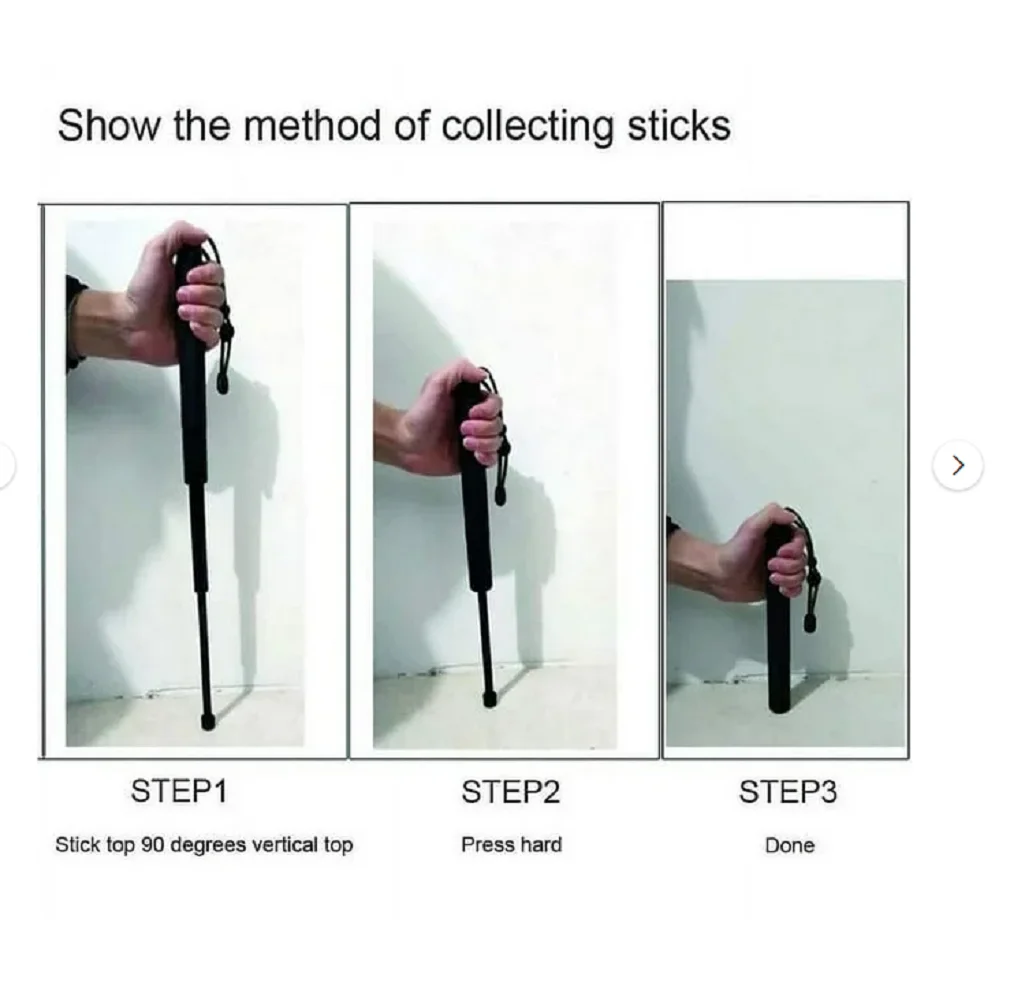 Three sections Retractable Lightweight Sticks Protection,High Carbon PVC Outdoor Sport Supplies Portable Telescopic Sticks with Non-Slip Handdle (18 inche)