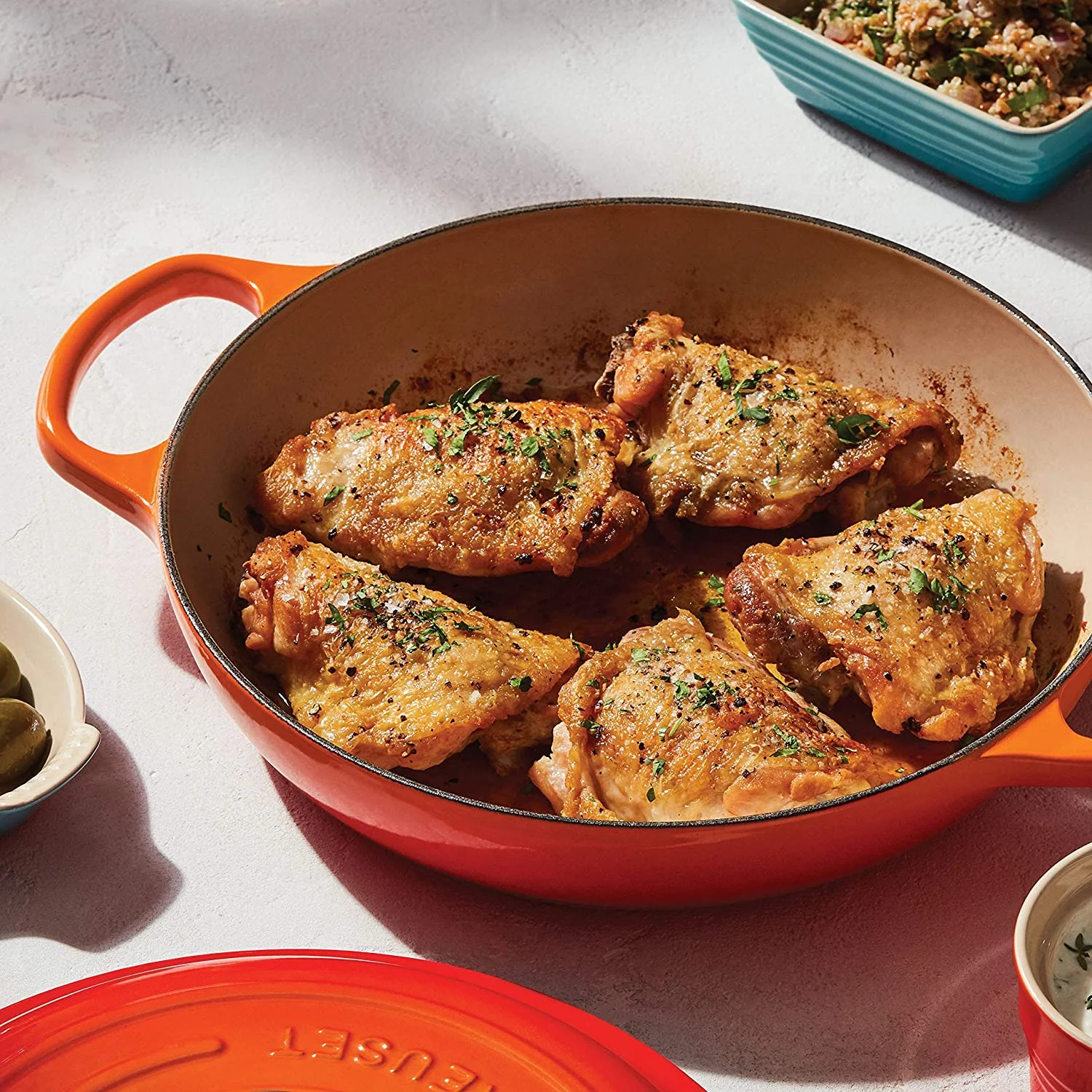 Excellent Creuset 9-piece Signature Cast Iron Cookware Set (White)