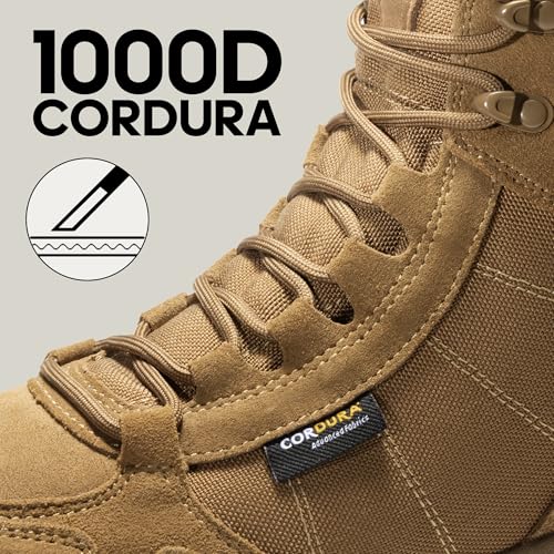 NORTIV 8 Men's Lightweight Military Tactical Work Boots Outdoor Hiking Motorcycle Combat Boots