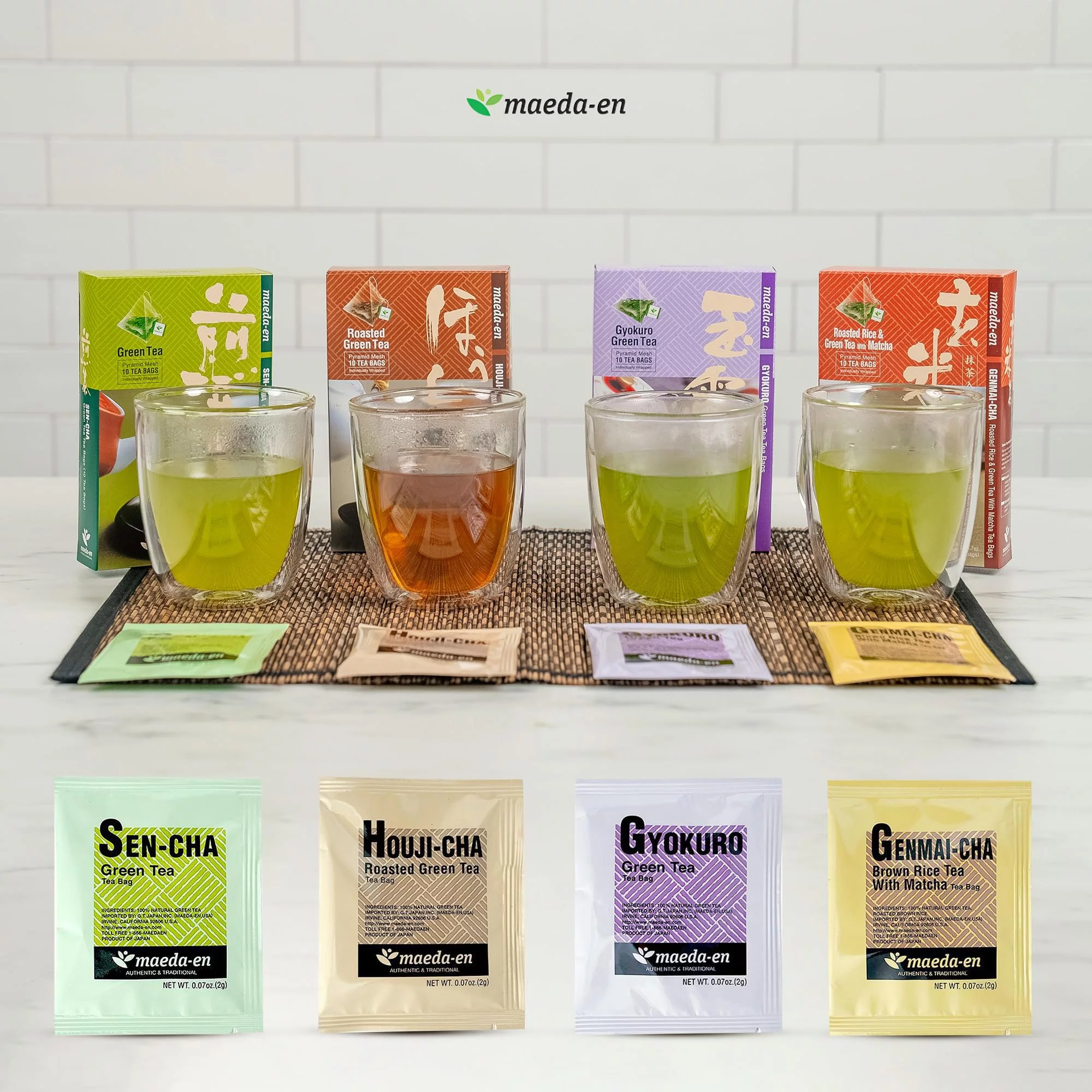 Maeda-en Premium Sen-cha Green Tea 40 Tea Bags Japanese Origin Hot or Iced Drink Individually Wrapped Teabag