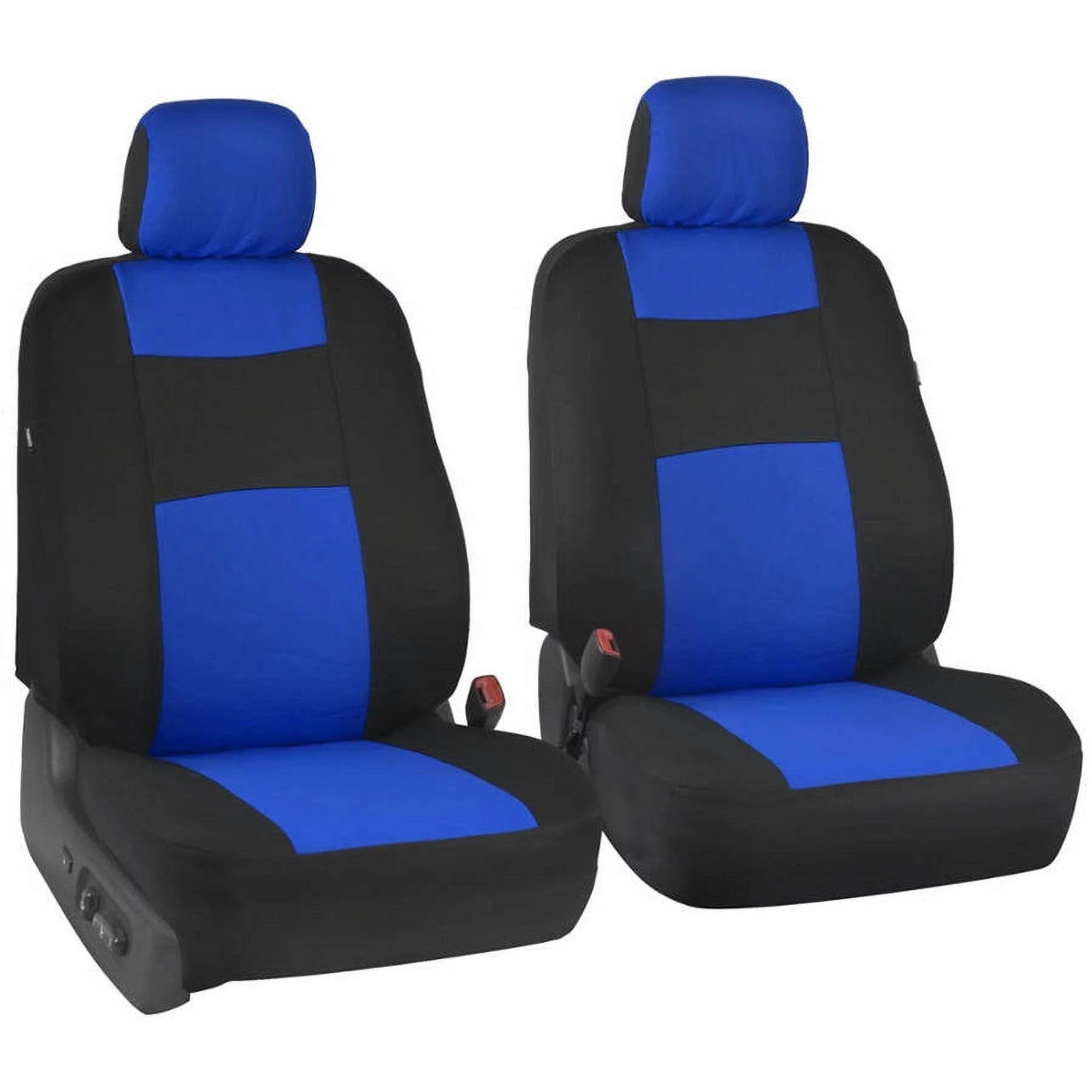 BDK Car Seat Covers 9pc Polyester Cloth 2 Front and Integrated Headreasts Rear Bench, High Back Rear