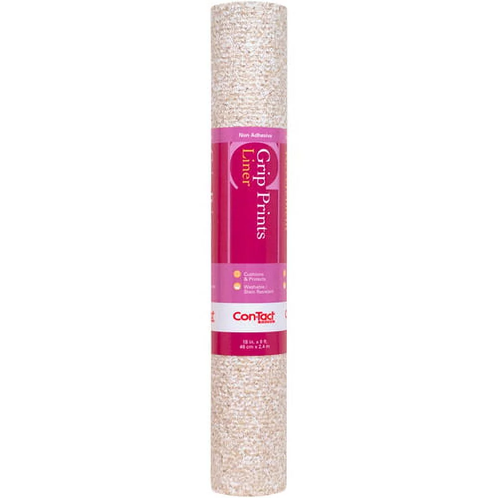 Con-Tact Grip Prints Non-Adhesive Shelf Liner, Beige Granite, 4 Roll Pack