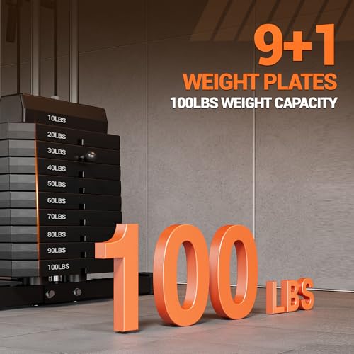 Multifunctional Home Gym Equipment, Home Gym Station with Pulley System, 150LBS Weight Stack Exercise Machine for Full Body Strength Training