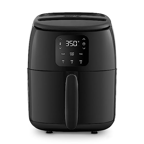 DASH Tasti-Crisp™ Electric Air Fryer Oven, 2.6 Qt., Grey – Compact Air Fryer for Healthier Food in Minutes, Ideal for Small Spaces - Auto Shut Off, Digital, 1000-Watt