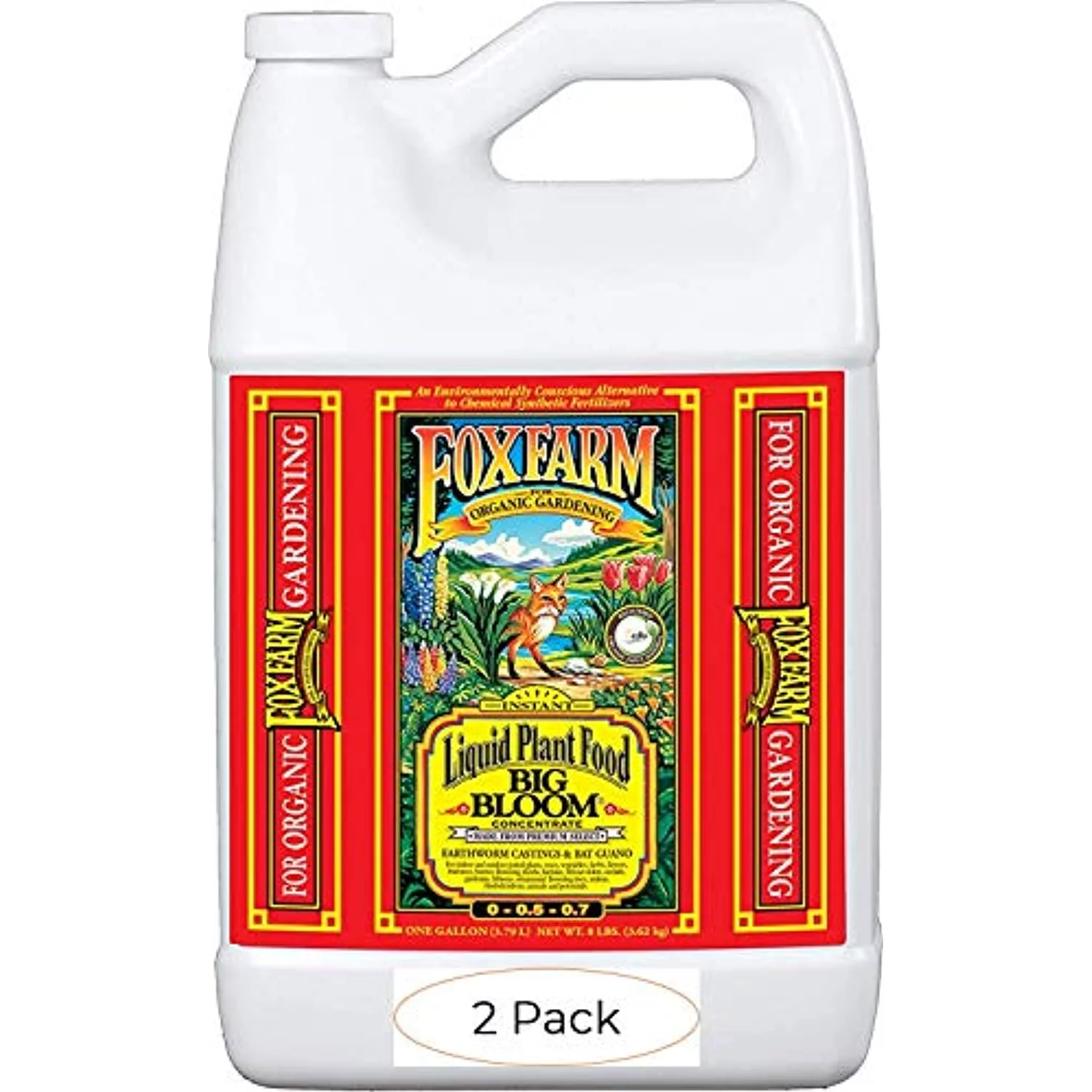 FoxFarm FX14003 1-Gallon Big Bloom Liquid Concentrate 0-0.5 - 0.7 (Two Pack) - Curated Treasures Market