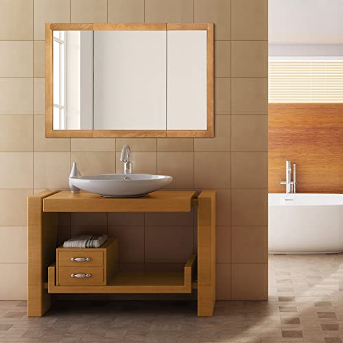 Design House 530576-NOK Richland Medicine Durable Nutmeg Oak Assembled Frame Bathroom Wall Cabinet w/Mirrored Doors, 36