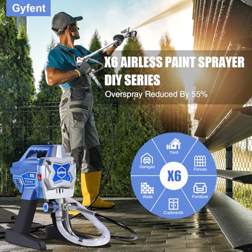 Paint Sprayer, 700W HVLP High Power Paint Sprayers for House Painting Paint Gun with 5 Nozzles & 1200ml Container & 3 Spray Patterns for Home Interior DIY Furniture Cabinets Fence Chairs etc.