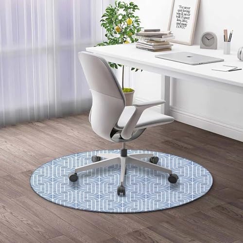 Round Rug 5 FT Vintage Chair Mat for Carpet Mandala Anti-Slip Floor Protector Mat Non-Slip Desk Chair Mat for Rolling Chair