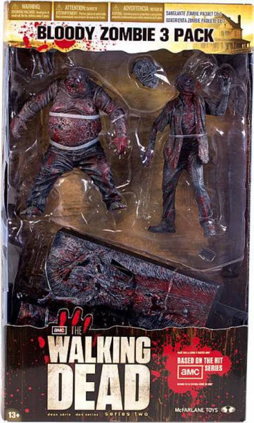 McFarlane Toys The Walking Dead TV Series Action Figures, Bloody Zombie Pack - 3 pack