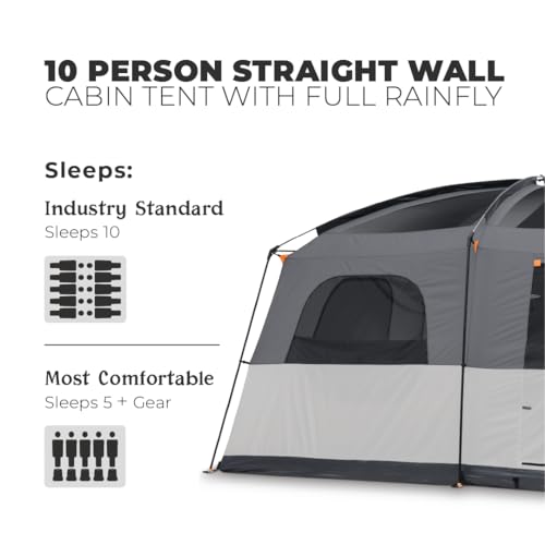 CORE Tent for Family Camping | 10 Person / 11 Person / 12 Person Large Multi Room Cabin Tents for Car Camping & Outdoor Adventures