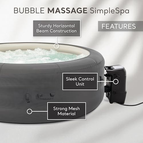 INTEX SimpleSpa Inflatable Hot Tub, 6 Person Jet Massage Spa with Built-in Pump and Cover - Portable Outdoor Tub with Bubble Jets for Home, Backyard, and Patio