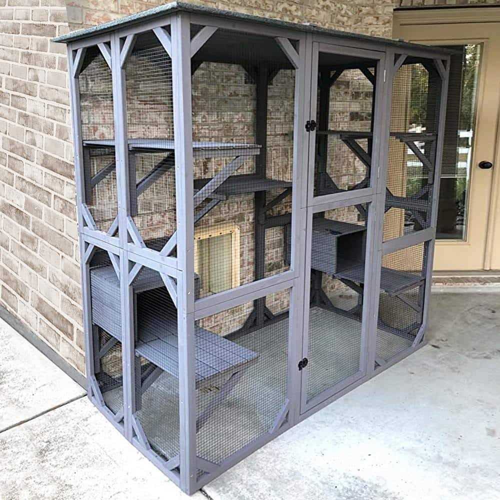 aivituvin Walk-in Extra Large Outdoor Cat Enclosure Connected To House AIR37 - Pet Supplies online store