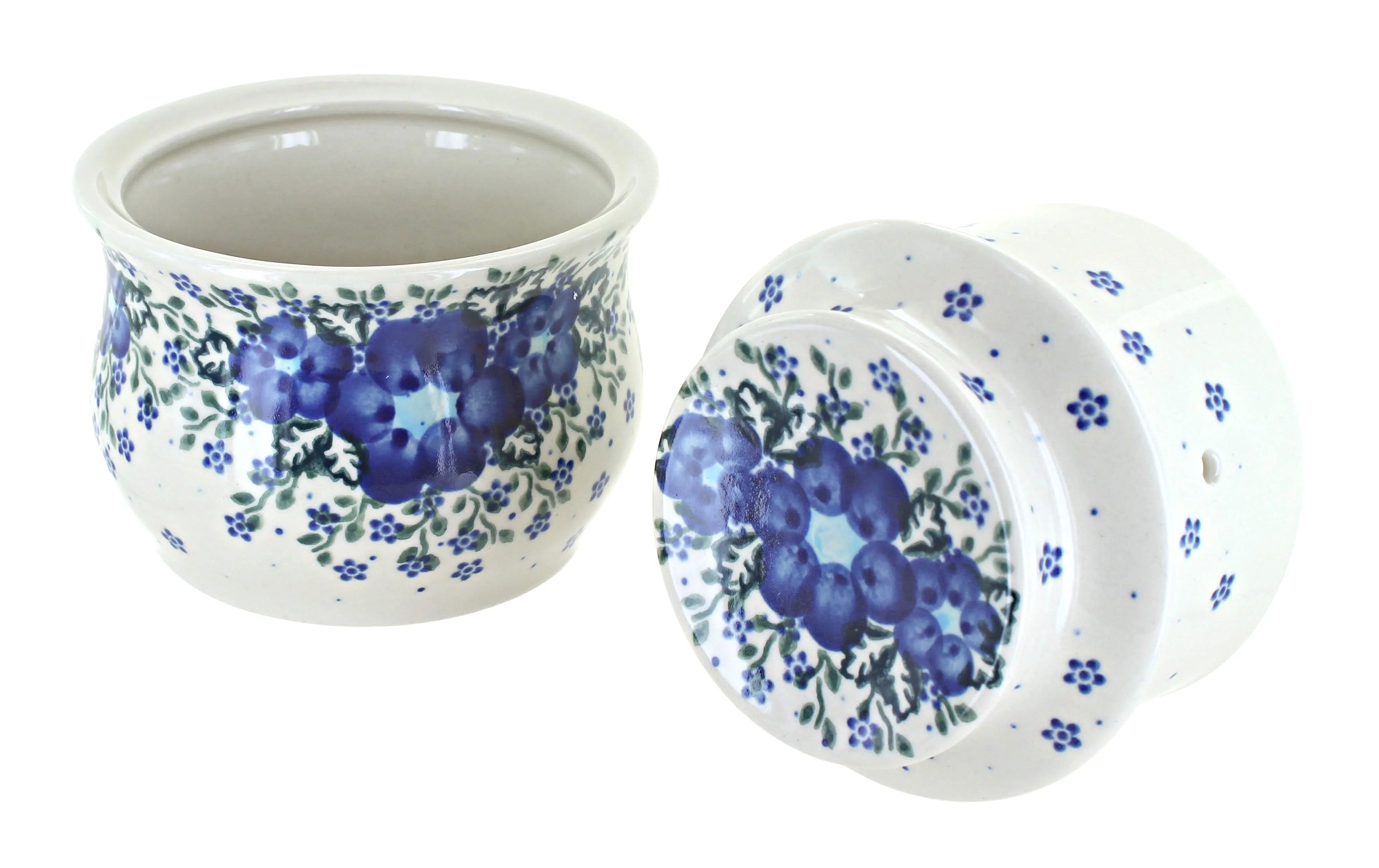 Blue Rose Polish Pottery Melanie French Butter Dish