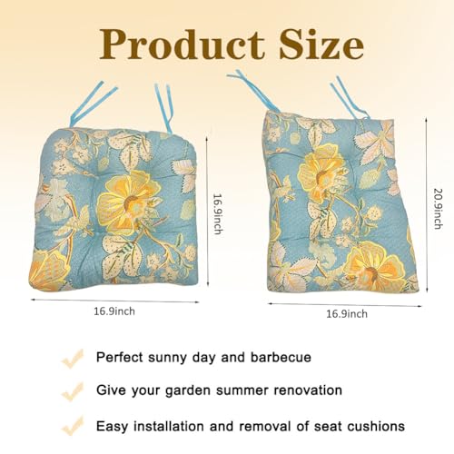 SEAHOME Indoor/Outdoor Rocking Chair Cushion Set,Tufted Comfortable Cushions for Rocking Chairs with Ties,Patio High Back Chair Cushion Pad Sets for Garden Patio Home Furniture (K)