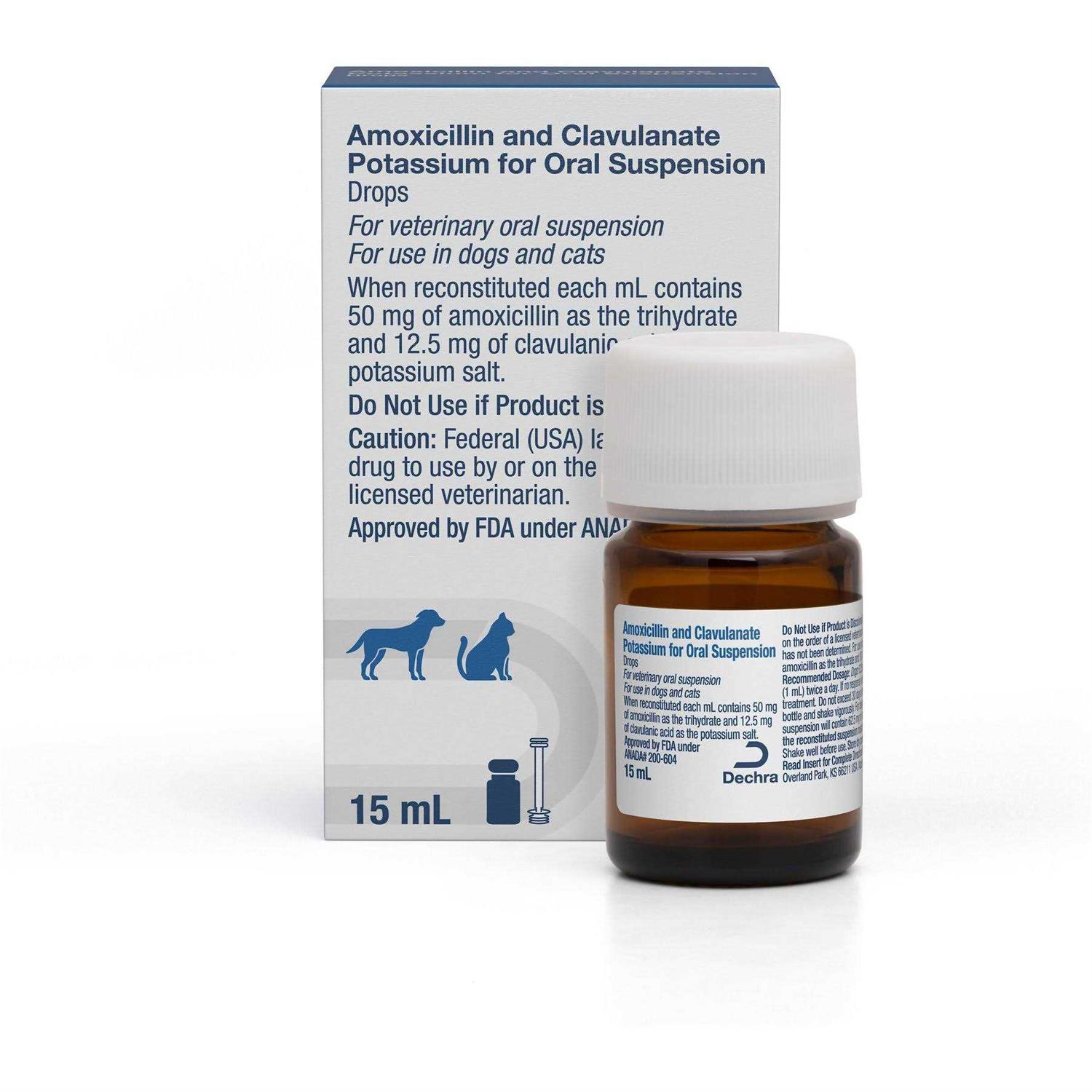 Amoxicillin and Clavulanate Potassium Oral Suspension Drops for Dogs a - Pet Supplies online store