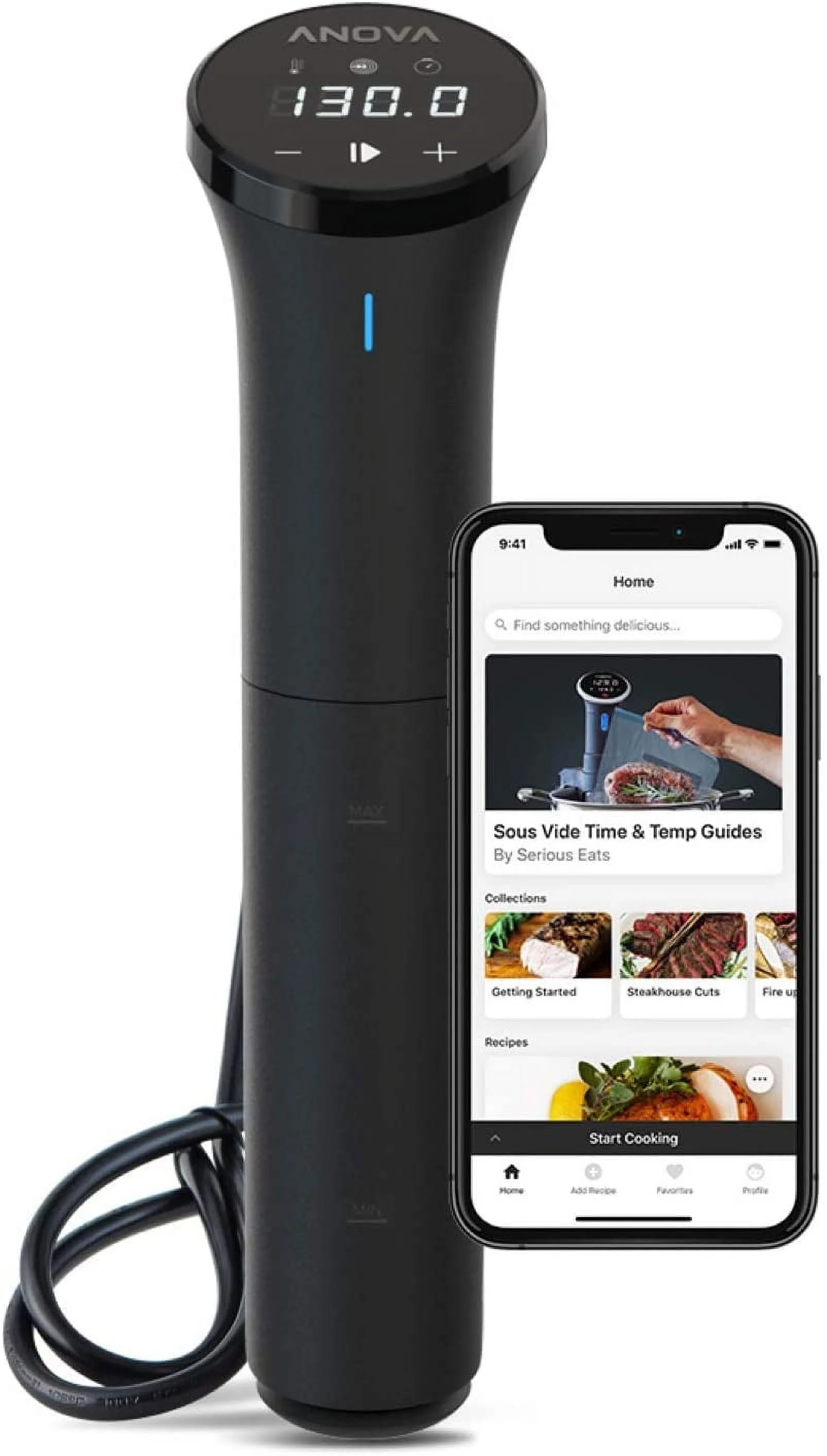 durable Anova Culinary AN400-US00 Nano Sous Vide Precision Cooker  12.8" x 2.2" x 4.1"  Black