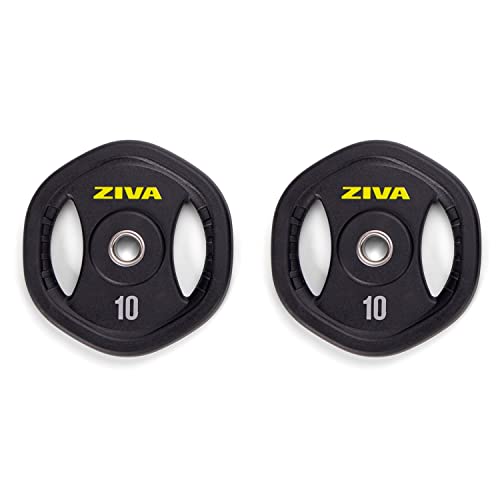 ZIVA RPU Adjustable Studio Barbell Weight Set - 6 RPU Weight Plates, Knurled Chrome Bar (1.18
