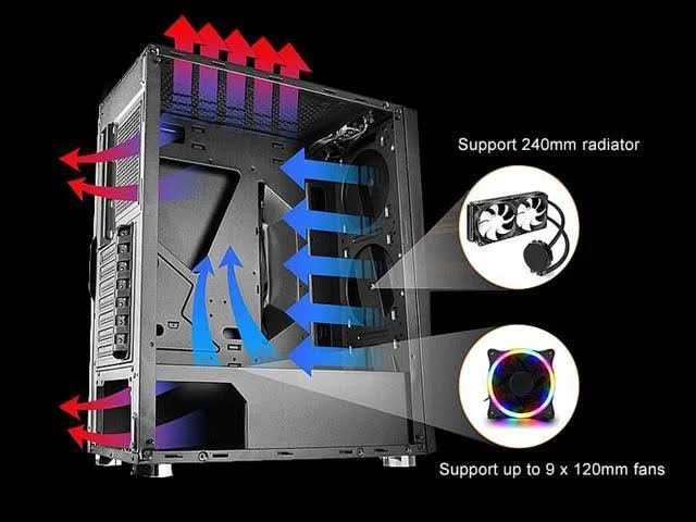 Bgears B-draco 5907 RGB Front with Tempered Glass Side ATX Mid Tower Case