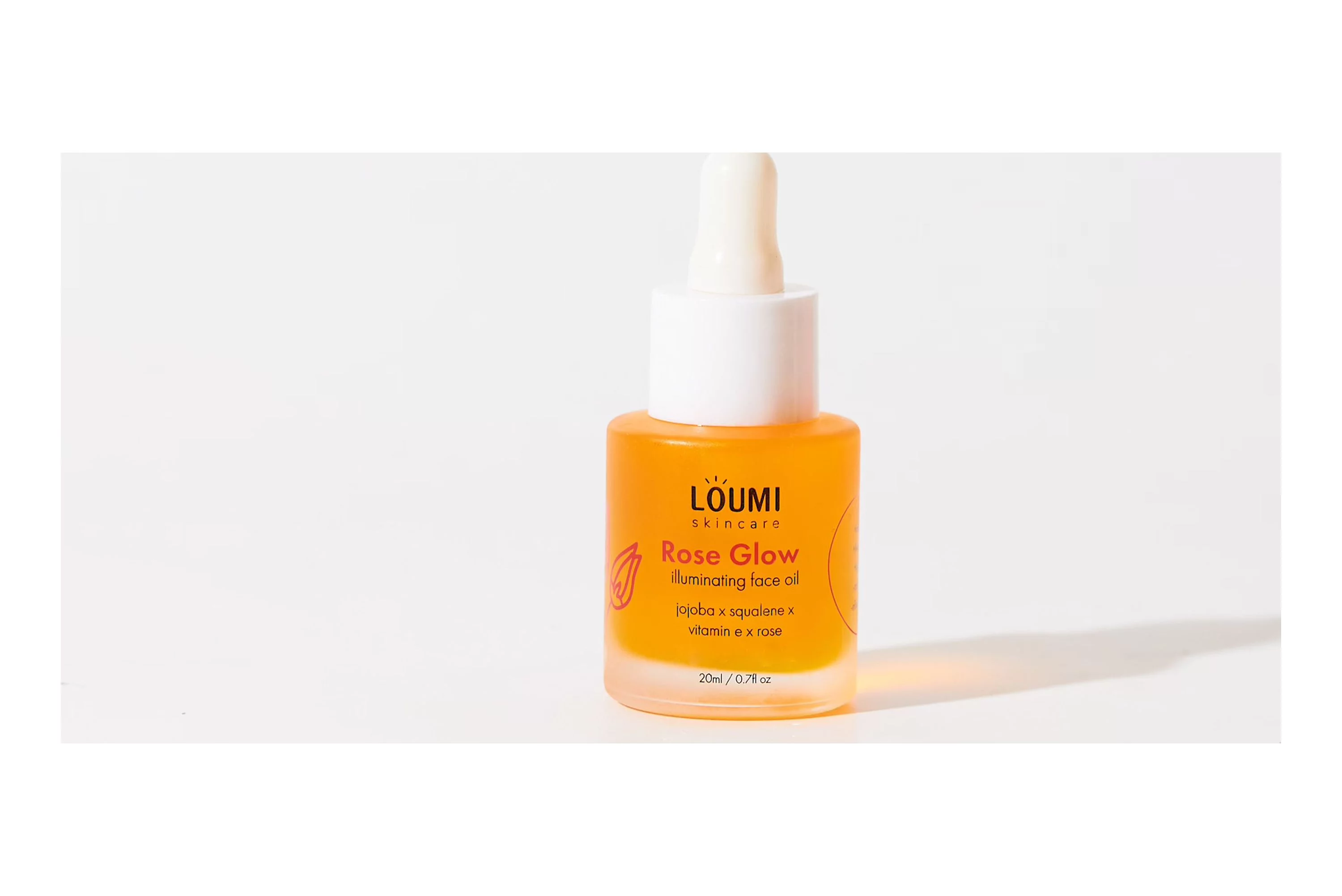 Rose Glow Anti-Aging Serum LOUMI Skincare, With Jojoba Oil, Rosehip Oil, Jasmine, And Sea Buckthorn Oil For Fine Lines And Brightening, Paraben-Free, Sulfate-Free, Cruelty-Free, Made In The US