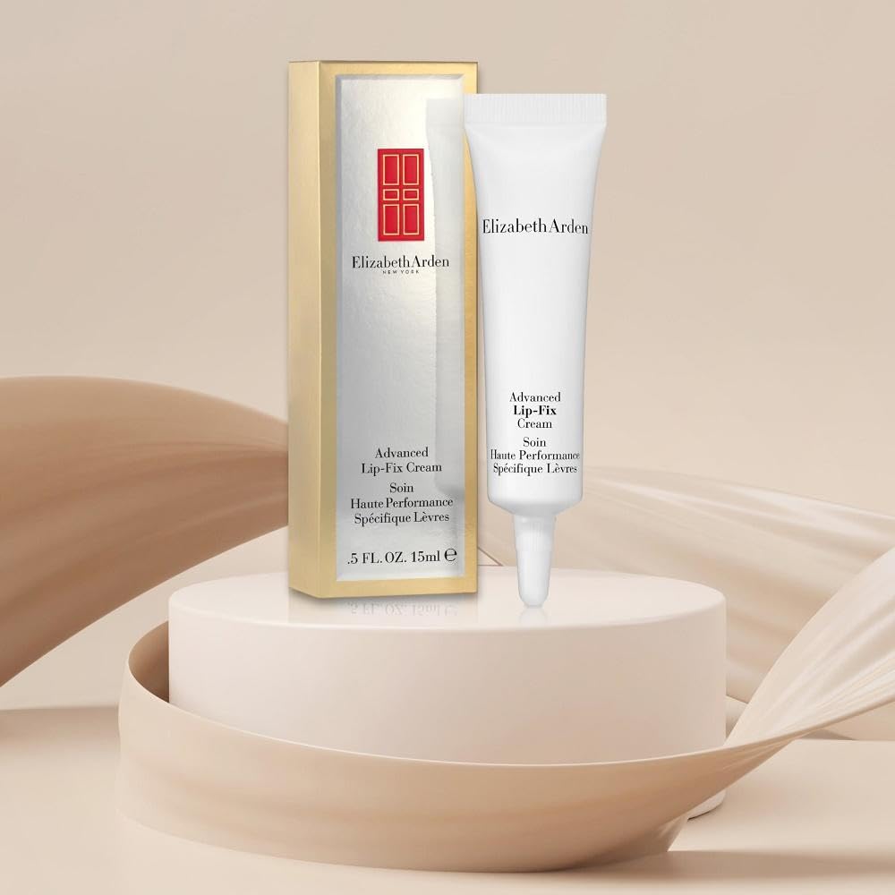 Elizabeth Arden Advanced Lip Fix Cream, Moisturizing Lip Treatment Lip Cream, Minimizes Lipstick Bleeding and Feathering, Helps Soften the Appearance of Vertical Dry Lines, Fragrance-Free, 0.5 oz Tube