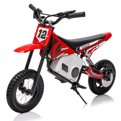 KerryYoo 36V 350W C11 Electric Dirt Bike for Kids 8-14, Up to 16MPH Off-Road Electric Motorcycle with Explosion-Proof Tires, Twist Grip Throttle, Spring Suspension,Kids Ride On Dirtbike - Green