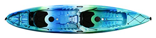 Perception Tribe 13.5 Sit on Top Tandem Kayak for All-Around Fun Large Rear Storage with Tie Downs