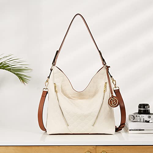 BOSTANTEN Women Leather Handbag Designer Large Hobo Purses Shoulder Bag Brown