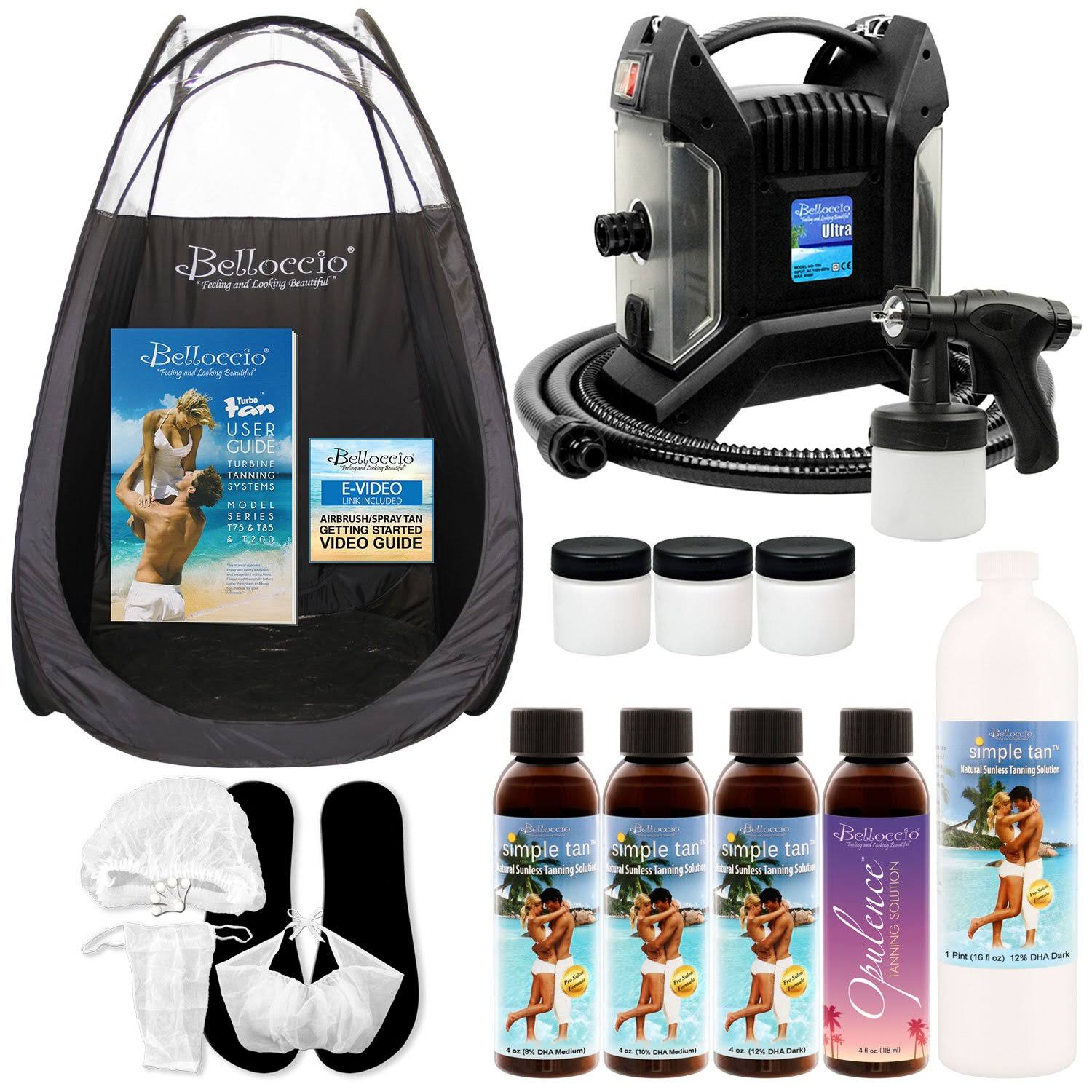 Ultra Pro QC Sunless Airbrush Spray Tanning System Simple Tan 12% Solution Tent
