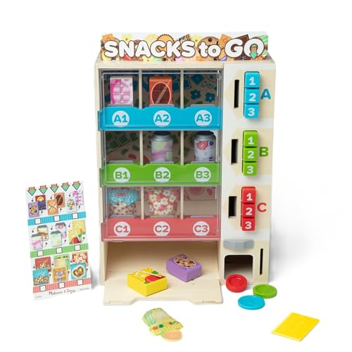 Melissa & Doug Sort, Stock, Select Wooden Vending Machine Play Set, Wooden Toy Play Food for Boys and for Girls 3+