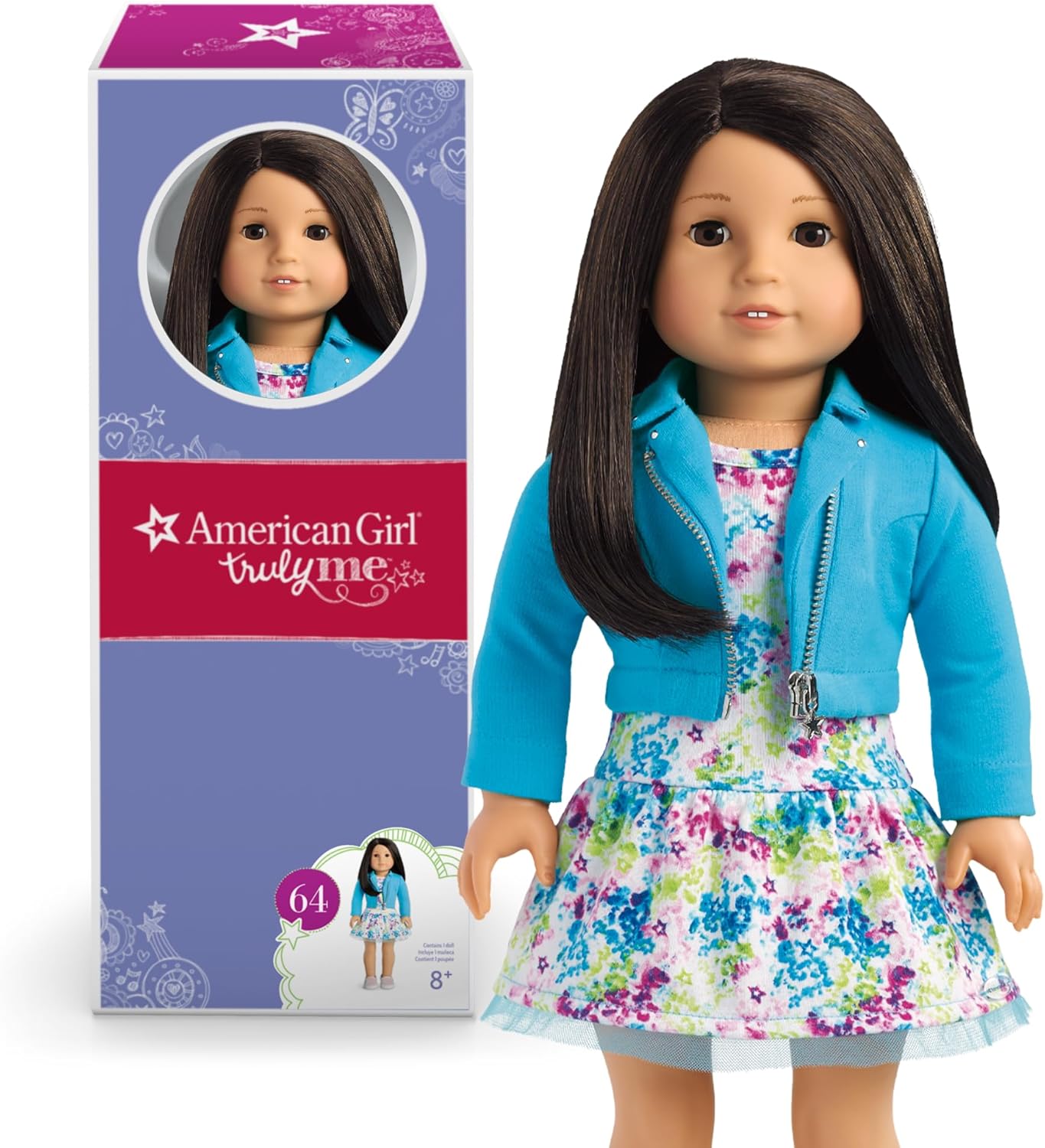 American Girl Truly Me 18-inch Doll #64 with Brown Eyes, Black Hair, and Light Skin with Neutral Undertones, For Ages 6+