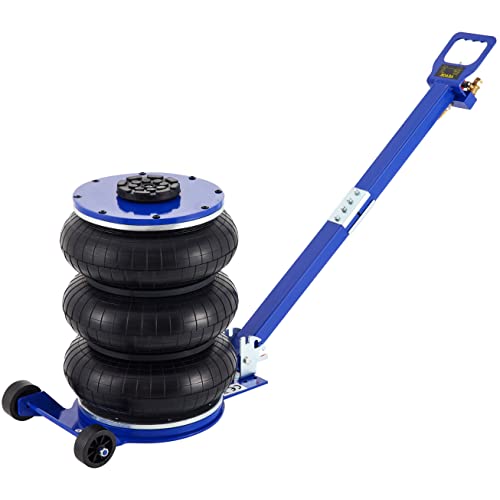VEVOR Air Jack, 3 Ton/6600 lbs Triple Bag Air Jack, Air Bag Jack Lift Up to 15.75 Inch, 3-5S Fast Lifting Air Bag Jack for Cars with Adjustable Long Handle (Blue)