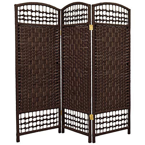4 ft. Short Fiber Weave Folding Screen - White - 4 Panels