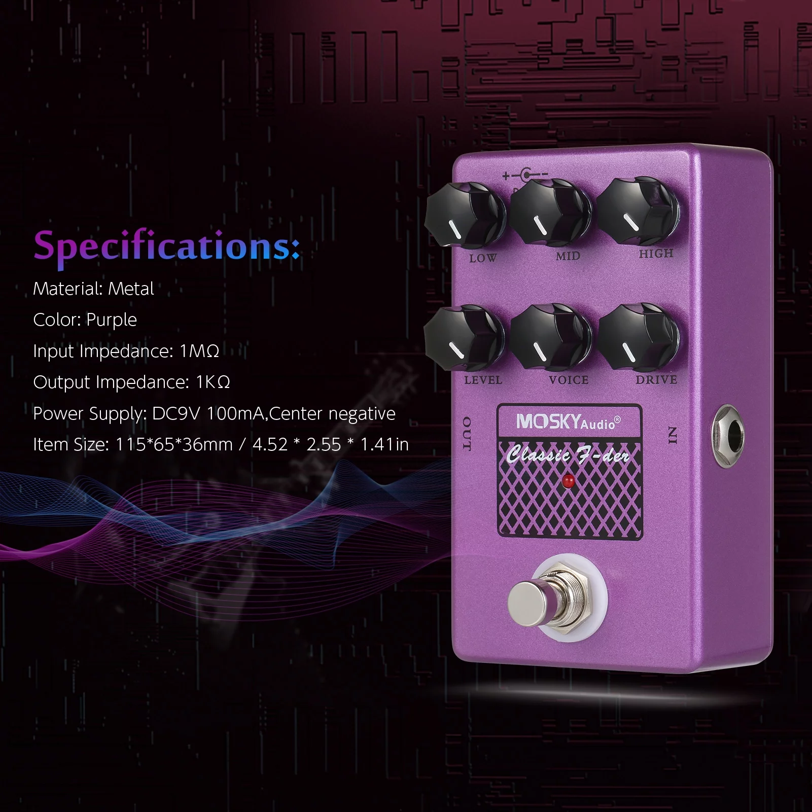 Meterk Moskyaudio Classic F-Der Speaker Simulator Cabinet Simulator Guitar Effect Pedal Speaker Simulation For Guitar Bass