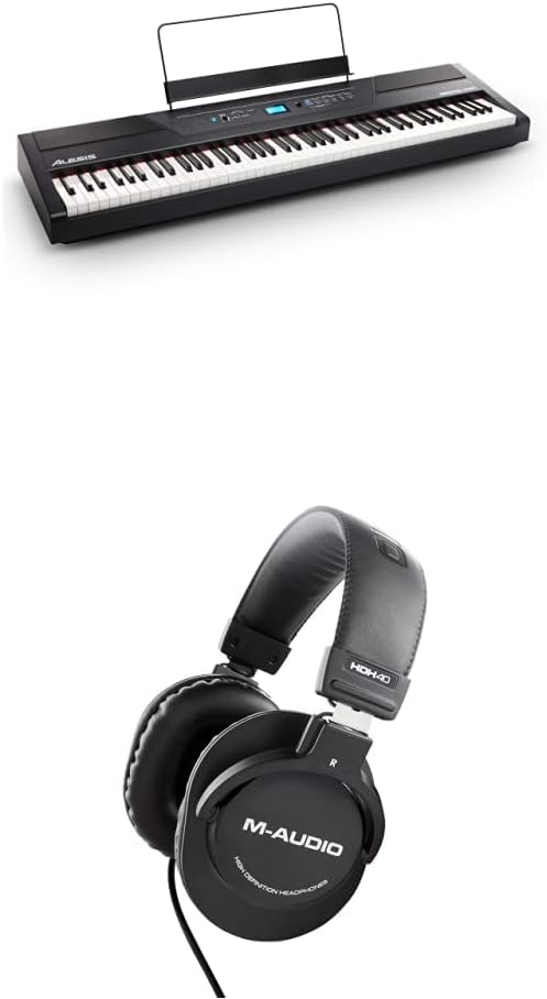 Alesis Recital Pro - 88 Key Digital Piano Keyboard with Hammer Action Weighted Keys, 2x20W Speakers, 12 Voices, Record and Lesson Mode, FX and Display