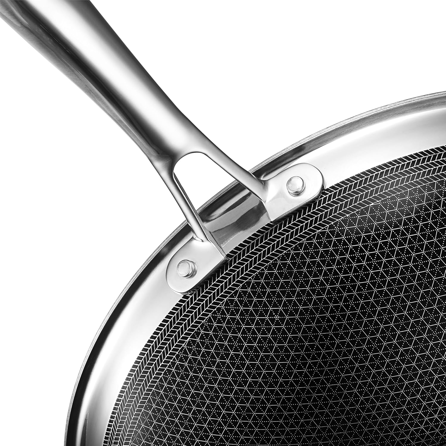 HexClad 7 Piece Hybrid Stainless Steel Cookware Set - 6 Pc Pan Set with Lids and 10 Inch Wok, Stay Cool Handle, Dishwasher and Oven Safe, Non-Stick