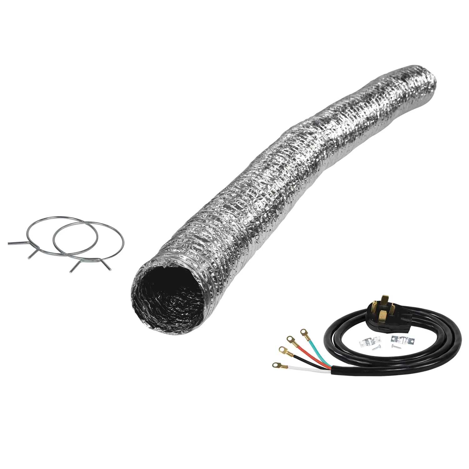Certified Appliance Accessories Electric Dryer Flex Duct Kit with 4-Wire 30-Amp 6ft Cord, CERT77006