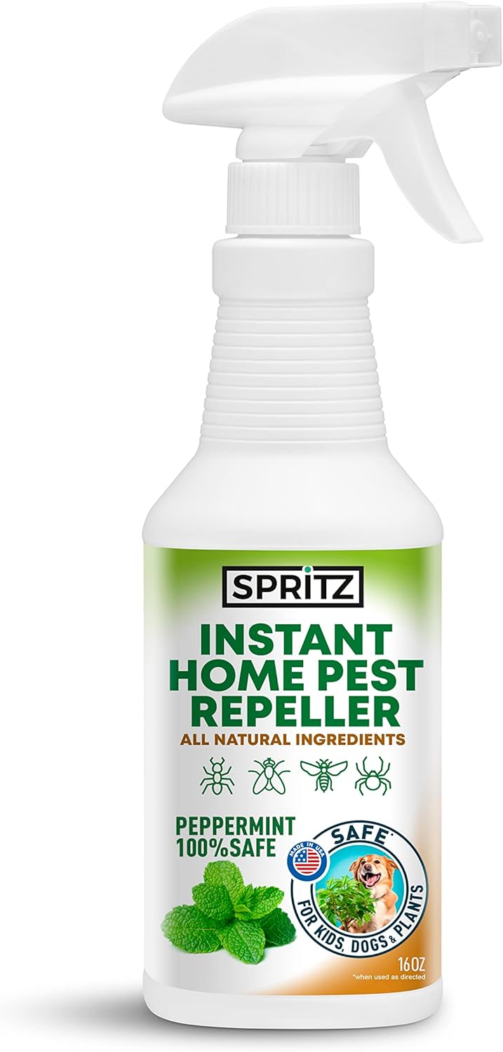 Peppermint Oil Bug Spray for Home, Indoor Insect and Pest Repellent - Safe for Pets and Kids - Naturally Made with Essential Oils – 1, 16 OZ Bottle