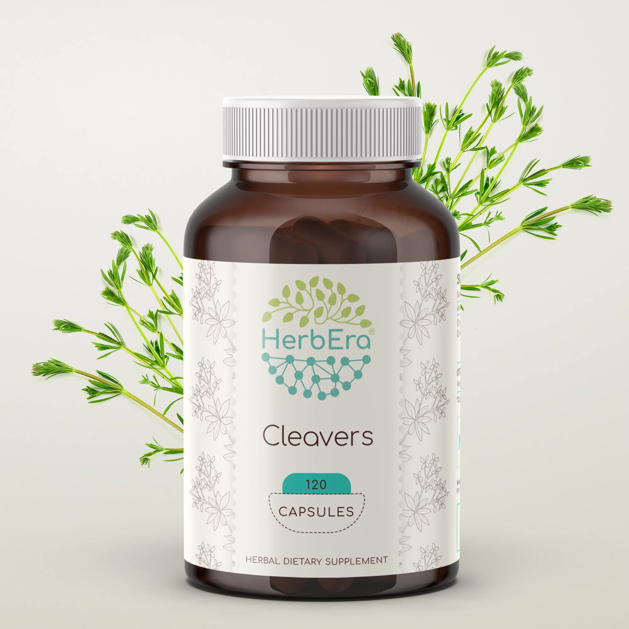 Cleavers 120 Capsules, 400 mg, Organic Cleavers (Galium aparine) Dried herb