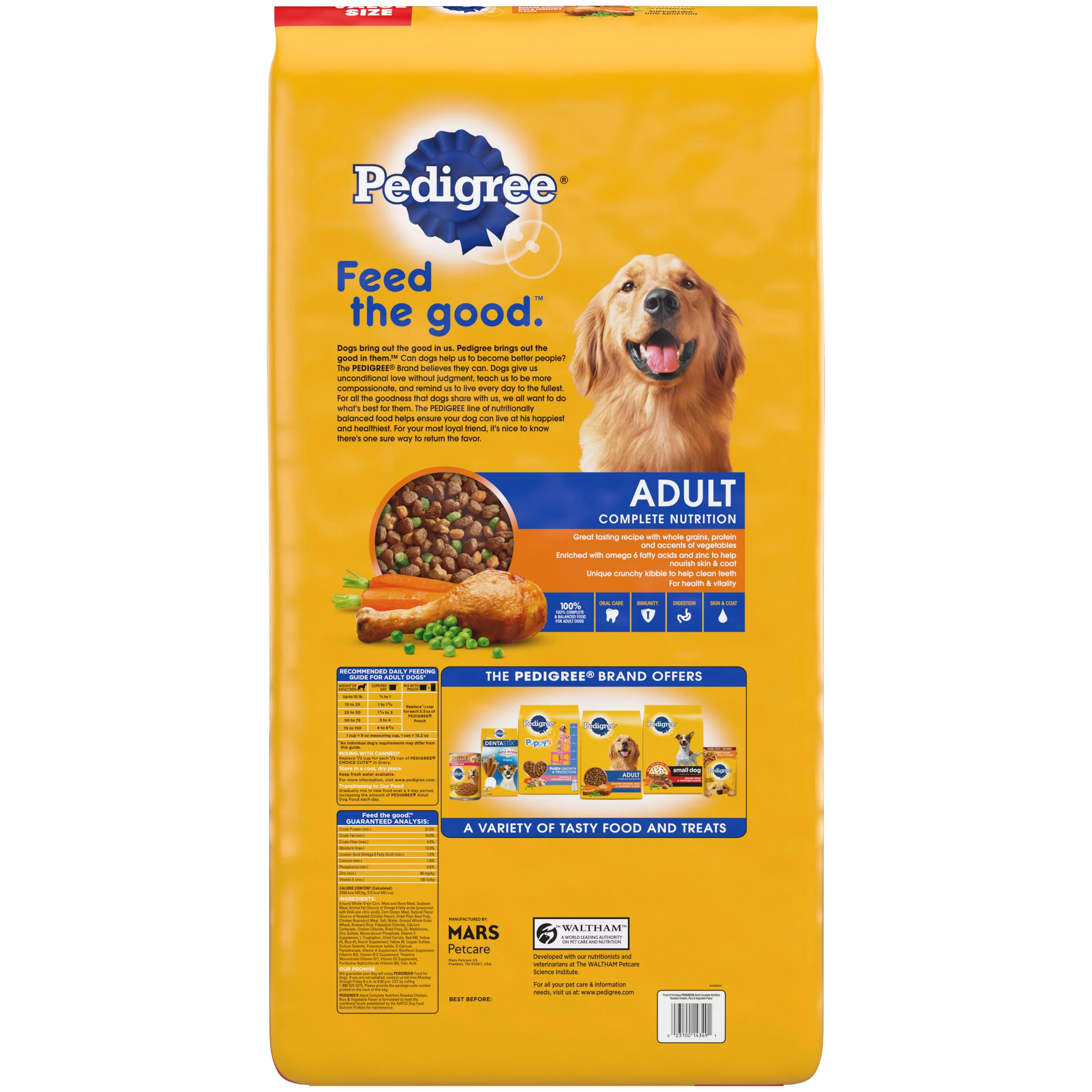 Pedigree Complete Nutrition Adult Dry Dog Food Roasted Chicken, Rice & Vegetable Flavor Dog Kibble, 44 lb