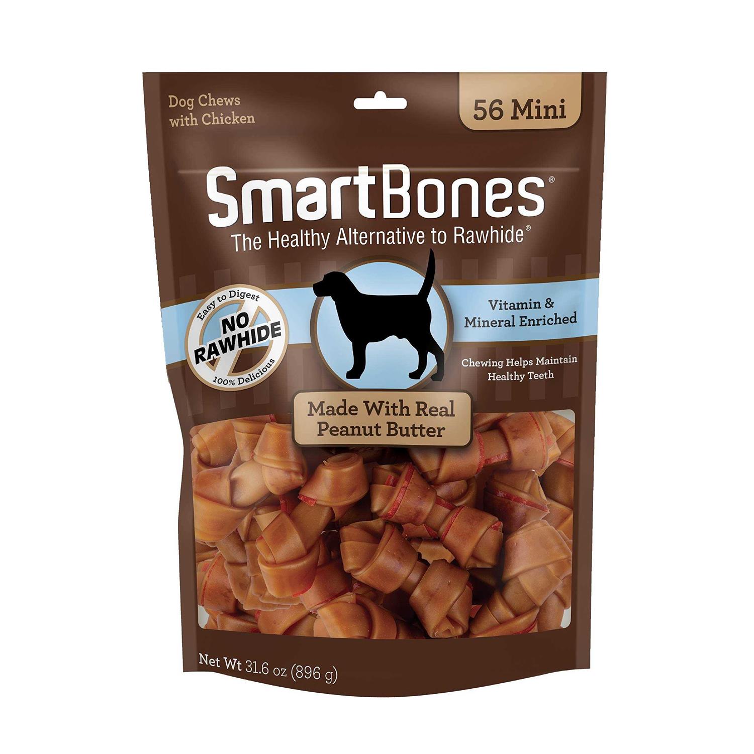 SmartBones Mini Bones with Real Peanut Butter 56 Count - Pet Supplies online store