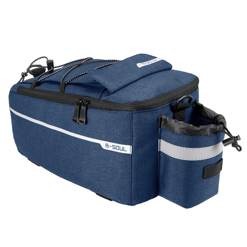 B-SOUL Insulated Trunk Cooler Bag Cycling Rear Rack Storage Luggage Bag Reflective MTB Bike Pannier Bag Shoulder Bag
