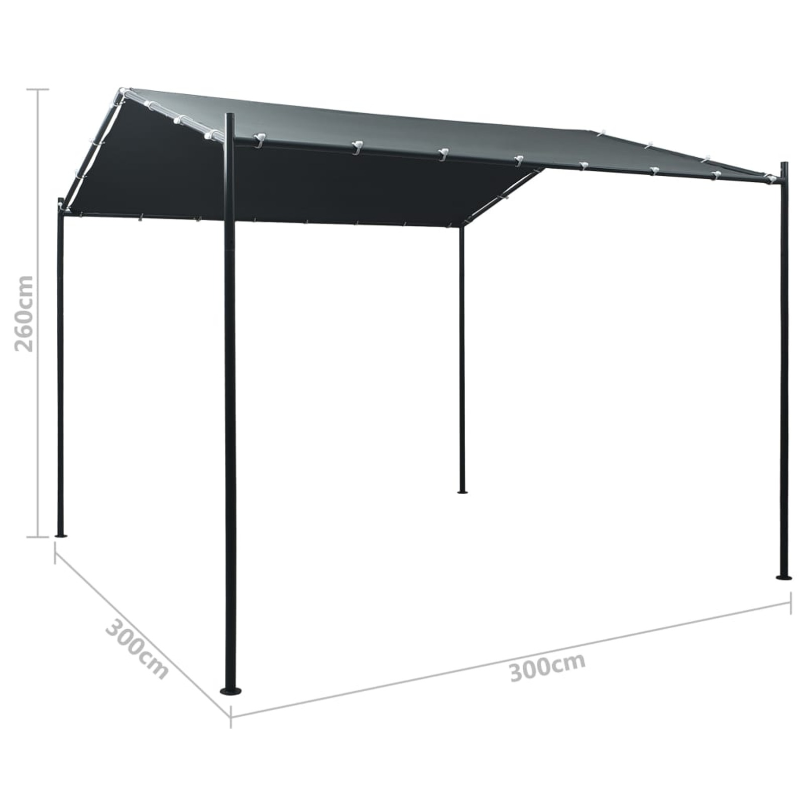 Andoer parcel,Steel Frame Sun Tent Fabric Roof Frame Sun Shade 9.8ft X9.8ft Steel Roof Steel Frame Shade Shelter Patio Party Tent Canopy 9.8ft X9.8ft Waterproof Patio Manual 9.8' X Tent Canopy 8.5'