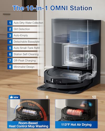 ECOVACS DEEBOT X9 PRO Omni Robot Vacuum and Mop, Blast™ 16,600Pa Suction, OZMO Roller Instant Self-Washing Mopping, ZeroTangle™ 3.0, Triple Lift System, AI Smart Navigation, Hands-Free Omni Station