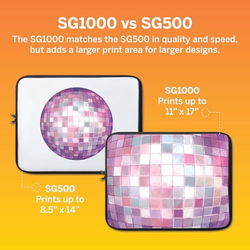 Sawgrass SG1000 Sublimation Printer Bundle | Professional Dye-Sublimation Printer with 31mL SubliJet UHD Inks & TruePix Paper | Prints Up to 11”x17” | Wi-Fi | Auto-Maintenance | Business-Ready