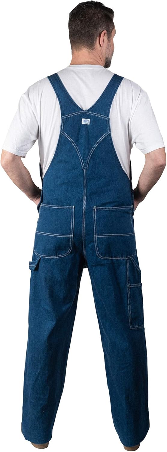 Walls Liberty Relaxed Washed Denim Bib Overalls 44X34