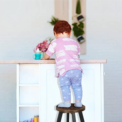 Small Step Stool for Adults and Kids, Round Stepping Stool with Non-Slip Mats, Kitchen Step Stool for Adults, Bed Steps for High Beds with 400-LBS Capacity for Bedroom Kitchen Bathroom